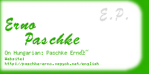 erno paschke business card